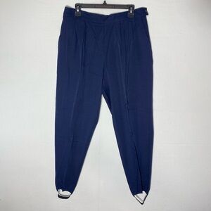 Vintage 80s Collections Internationale Navy Blue Pleated Front Stirrup Pants 12